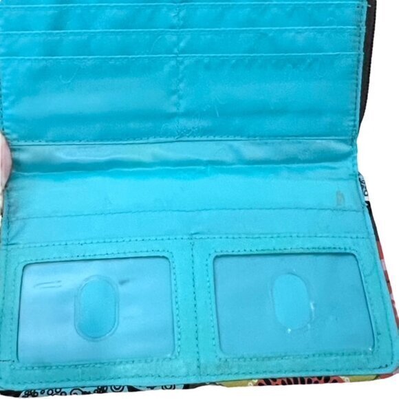 Vera Bradley Paisley Glenna Turn Lock Floral Clutch Wallet Bag Purse COTTAGE EUC - Picture 3 of 6